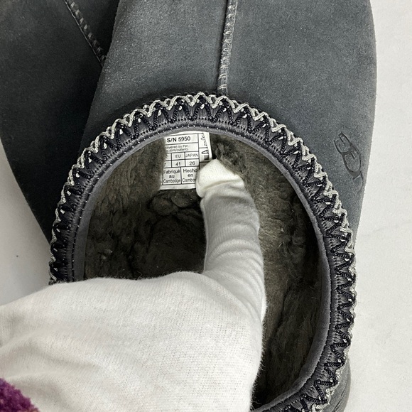 UGG Men's Tasman Charcoal Suede Slip-Ons - Picture 10 of 12